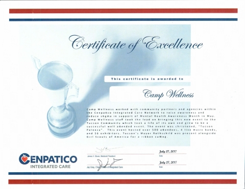 Certificate of Excellence