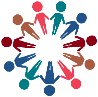 colorful icon of people in a circle